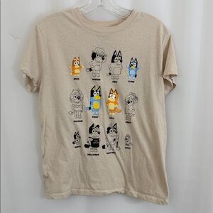 Women’s Beige Bluey Short Sleeve Tee Size Small